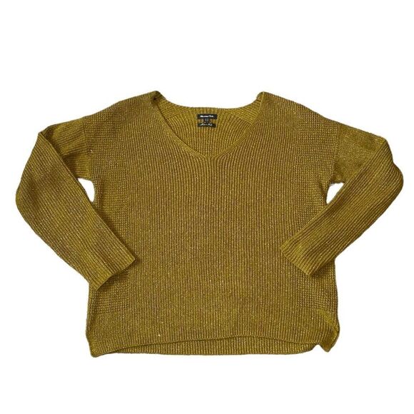 Massimo Dutti Green Gold V Neck Sweater - Picture 8 of 16